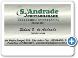 S.Andrade Contabilidade "Assessoria Empresarial"
Fone/fax: 47 - 3348-6061 
R: Dr. Pedro Rangel 329 - São João Itajaí - SC